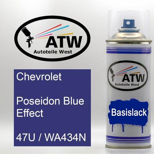 Chevrolet, Poseidon Blue Effect, 47U / WA434N: 400ml Sprühdose, von ATW Autoteile West.